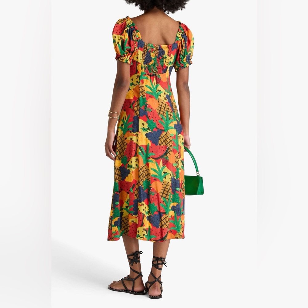 Farm Rio x Anthropologie Fruit Salad Midi Dress S - Picture 3 of 10